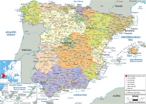 Political Map of Spain .